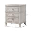 Table de chevet 3 tiroirs avec combinaison - bois massif gris et incorporé