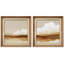 «Warm Neutral Abstract Watercolor Mountain Layers», ensemble de 2 reproductions d'art encadrées-2045462225-2045462229