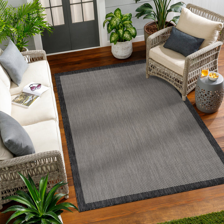 Quinnesec Indoor & Outdoor Boho Rug Grey/Ivory