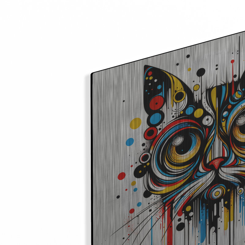  «Cat Abstract 2» par Rey Klimt, art mural en métal, H 12 po x l 12 po