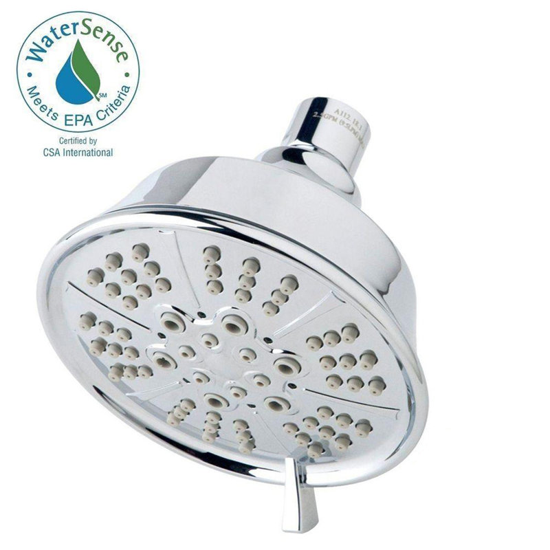 Allura Five Spray 4.5 Inch Single Wall Mounted Fixed Showerhead - 1.75 GPM