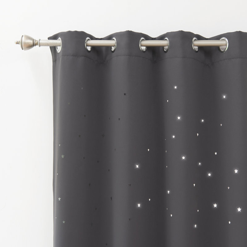 Paire de rideaux occultant et isolants avec œillets Gaitan, l 52" x L 63", Gris foncé