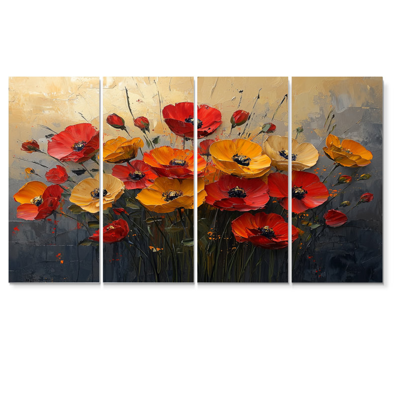 Coucher de soleil aux nuances de rose dans le vent II - Art mural - Art mural, H 32 po x l 64 po, 4