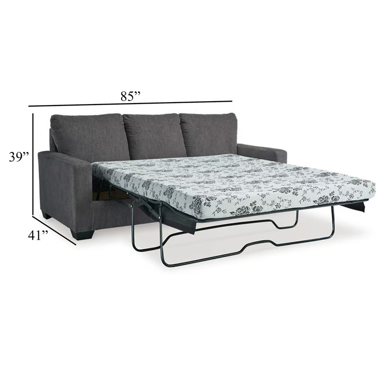 Clorene Upholstered Sleeper Sofa, 39" H x 85" W x 40" D, Navy Blue