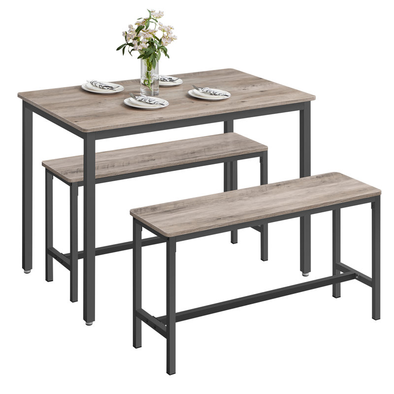 Franko 4 - Person Dining Set, Heather Greige/Black