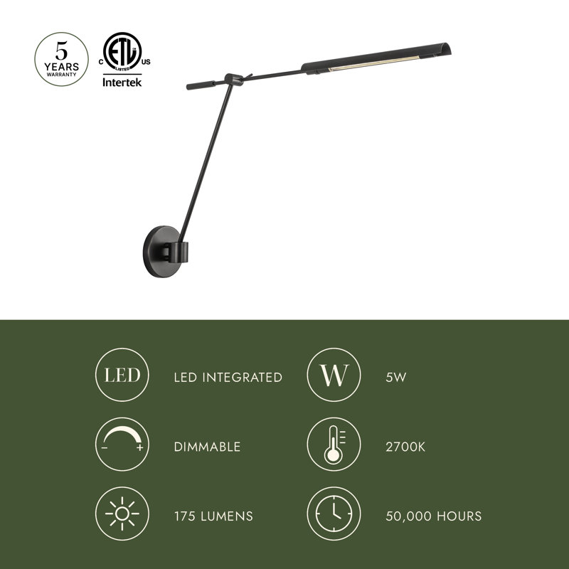 1 - Light LED Bath Sconce, Urban Bronze