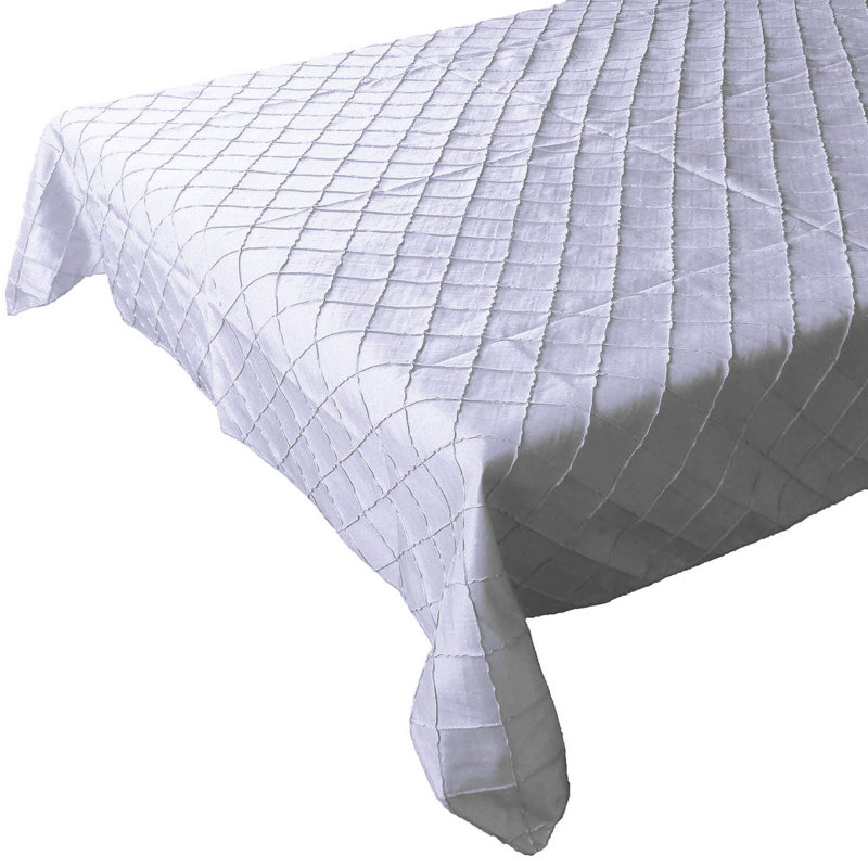 Pintuck Taffeta Tablecloth, 102" x 58", White