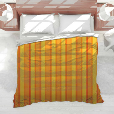 Orange Yellow Stripes Comforter