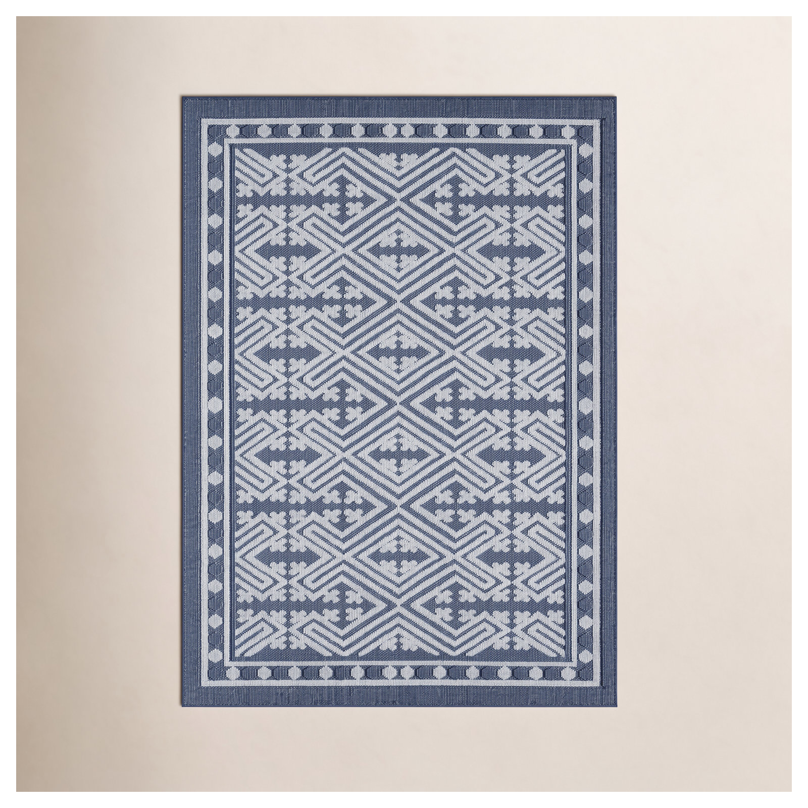 Diamond Framework Power Loomed Indoor/Outdoor Rug, Runner 2' x 7'3"