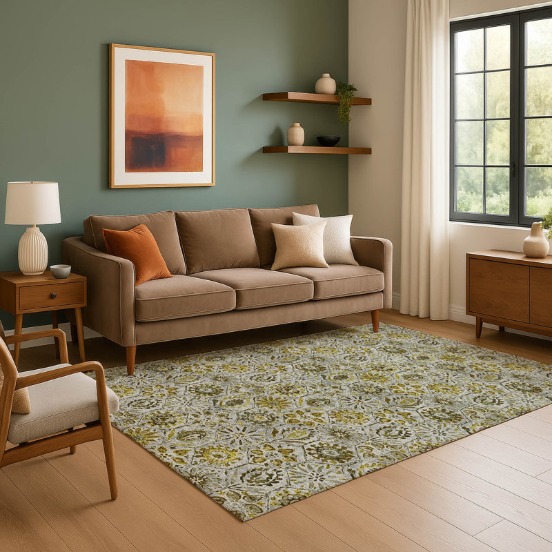 Premium Machine Washable Mayfield AMF1938 Floral Rug, Rectangle 2'6" x 3'10"