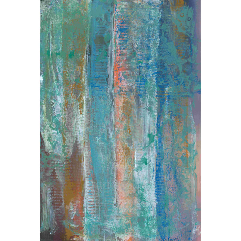 Painterly Vertical Stripes - Wrapped Canvas Painting, 36" H x 24" W  