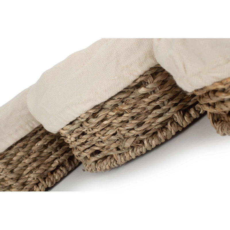 3 Piece Lined Seagrass Storage Basket Set