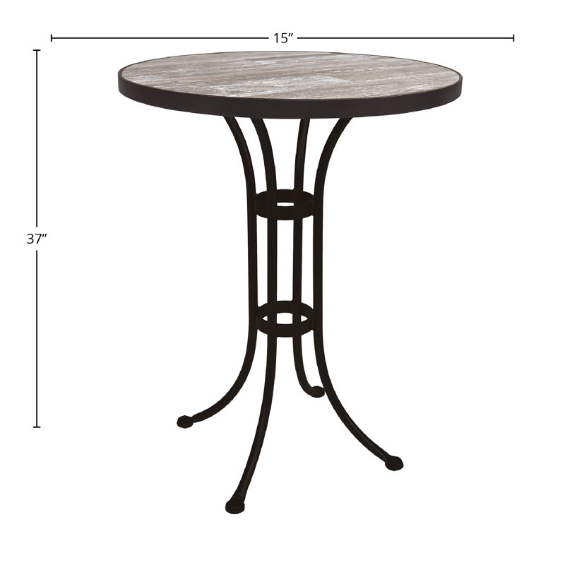 Outdoor Round Counter Table, 30" W x 30" L x 38.5" H, Summit Gray, Graphite