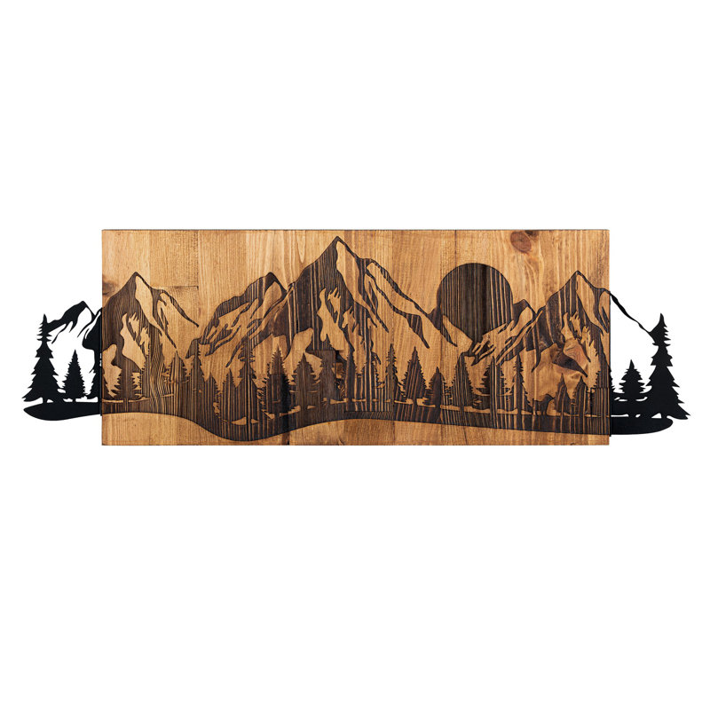 Elegant Decorative Wooden Wall Accessory, Black & Walnut Finish, 29.7 x 9.6 inches | Durable 100% Metal Frame (0.05 inches Thick) | Stylish Home Decor for Living Room, Office, and Entryway - Modern and Chic Design
