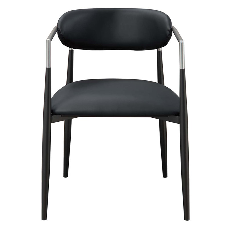 Gavan Arm Chair 2Pc, Black Faux Leather