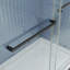 Porte de douche à dérivation, porte coulissante, système de fermeture en douceur, avec verre trempé de 5/16 po et fini noir mat 6074
