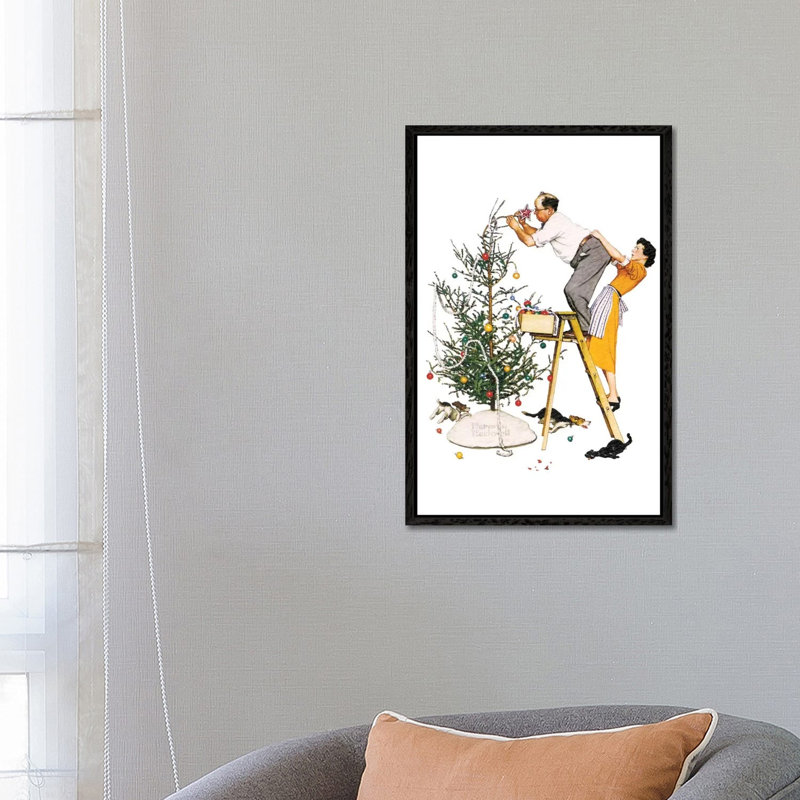 Norman Rockwell - Print on Canvas, 66.04 cm H x 45.72 cm W, Black Framed