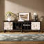 Cream abstract air solid wood TV cabinet