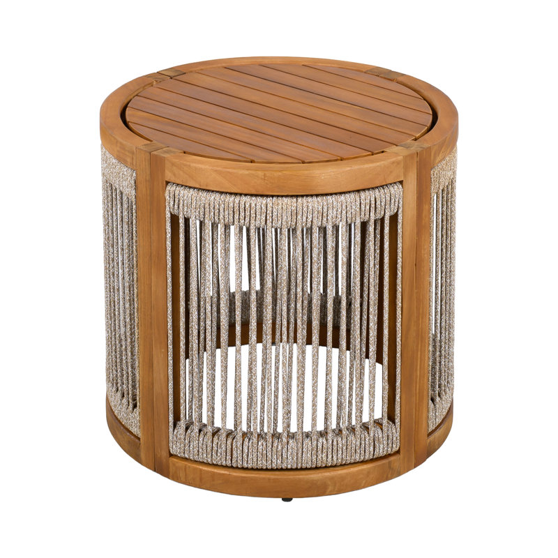 Clairabelle Coastal Modern Round Rope Wrapped Side Table