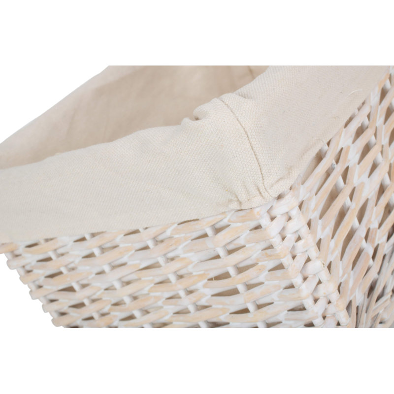 Wicker Decorative Basket, 15cm H x 35cm W x 25cm D, White Wash