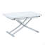 Modern Minimalist Multifunctional Lift Table With 0.8 Inch Thick MDF Desktop And Silver Metal Legs, Can Be Used As A Dressing Table, Coffee Table, Dining Table, And Office Table.