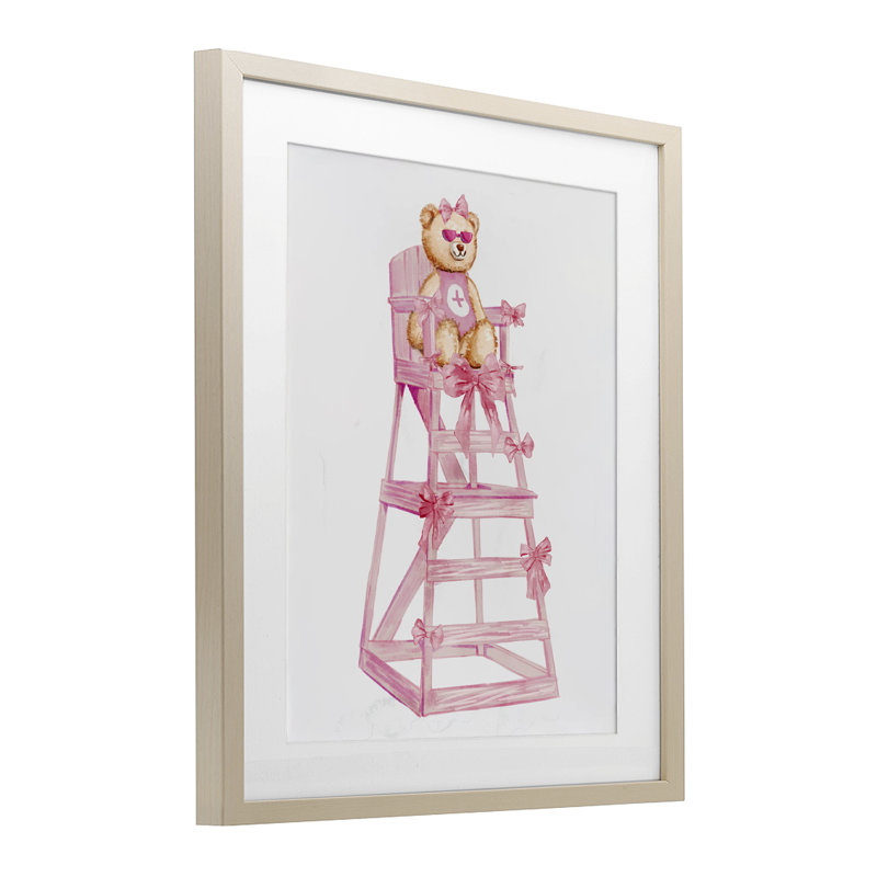 «Teddy Bear Life Life», reproduction encadrée sous verre, conception de Ziwei Li, Cadre de récolte en pin, H 16 po x l 13 po