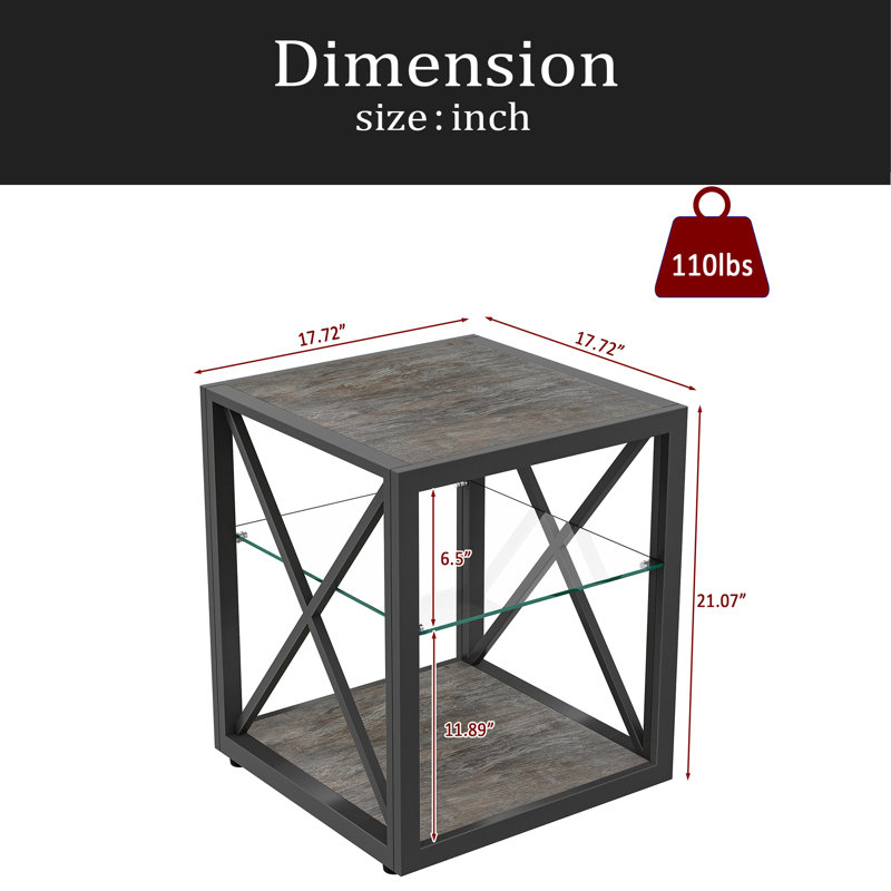 Table de chevet moderne 1 pièce pour chambre à coucher et salon, table d'appoint de style industriel, Bois