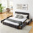 Queen Size Upholstered Bed ,Comfortable Upholstered Bed Frame, Chenille Fabric, With Headboard And  Bed Frame. With Drawer For Storage.-Dark Gray-850164536-850164538
