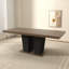 Table de salle à manger extensible pour 4 à 10 personnes, table de salle à manger en bois avec base à piédestal double robuste et grande table extensible moderne
