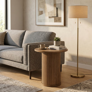 Table de bout ronde 21,7 po Mid-Century