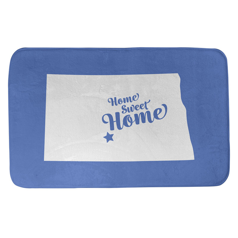 Memory Foam Non-Slip Bath Rug, 17" W x 21" L, Blue, Bismarck