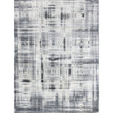 Hand Knotted Abstract Area Rug in Black/White/Gray