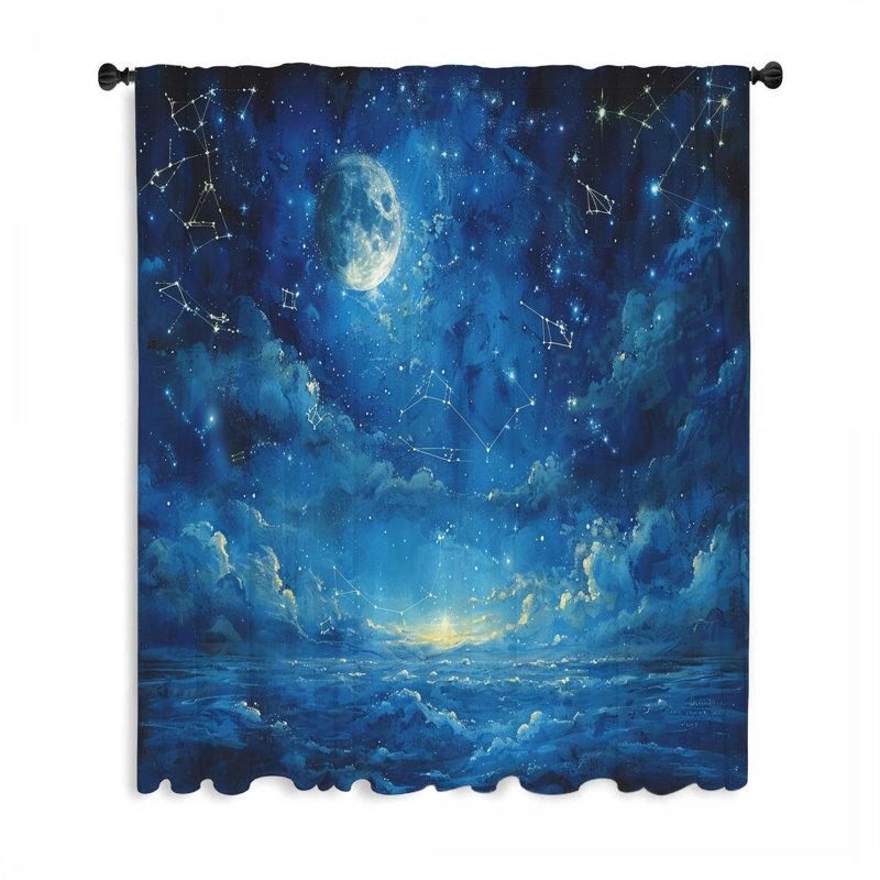 Rideau transparent en polyester Grissinger, L 50 po x L 96 po
