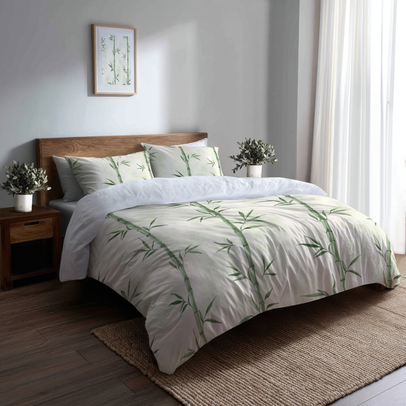 Floral 6 Pcs Comforter Set - Country Farmhouse Soft Bamboo With Shams And Throw Pillows