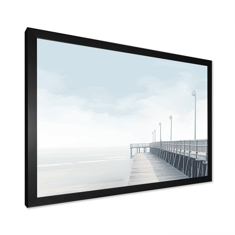Rathbone - plage et océan, art mural sur toile, Cadre simple noir, H 30 po x l 40 po x P 1,5 po