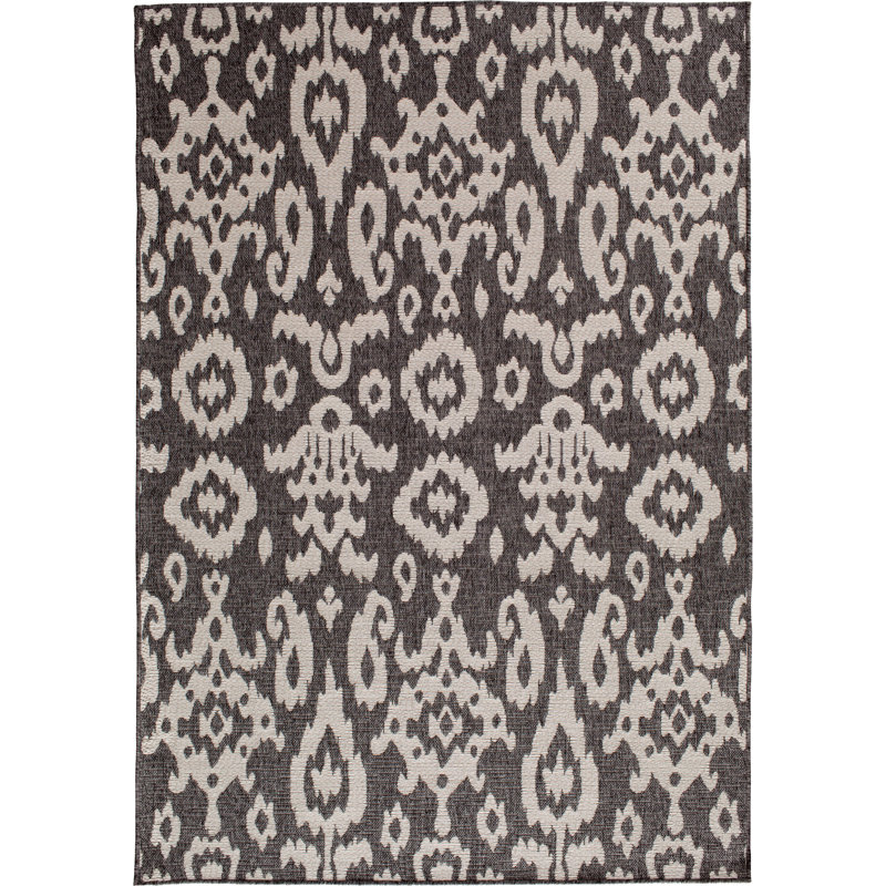 Ikat Indoor / Outdoor Rug, Rectangle 5'3" x 7'7"