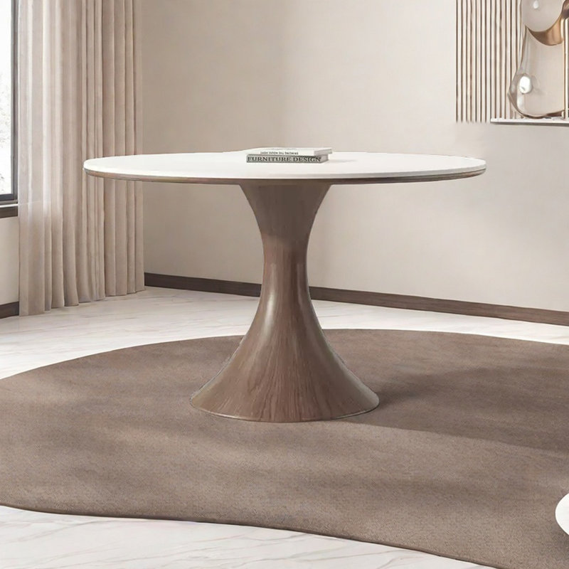 Ash Wood Round Dining Table, 29.52"H x 47.24"L x 47.24"W