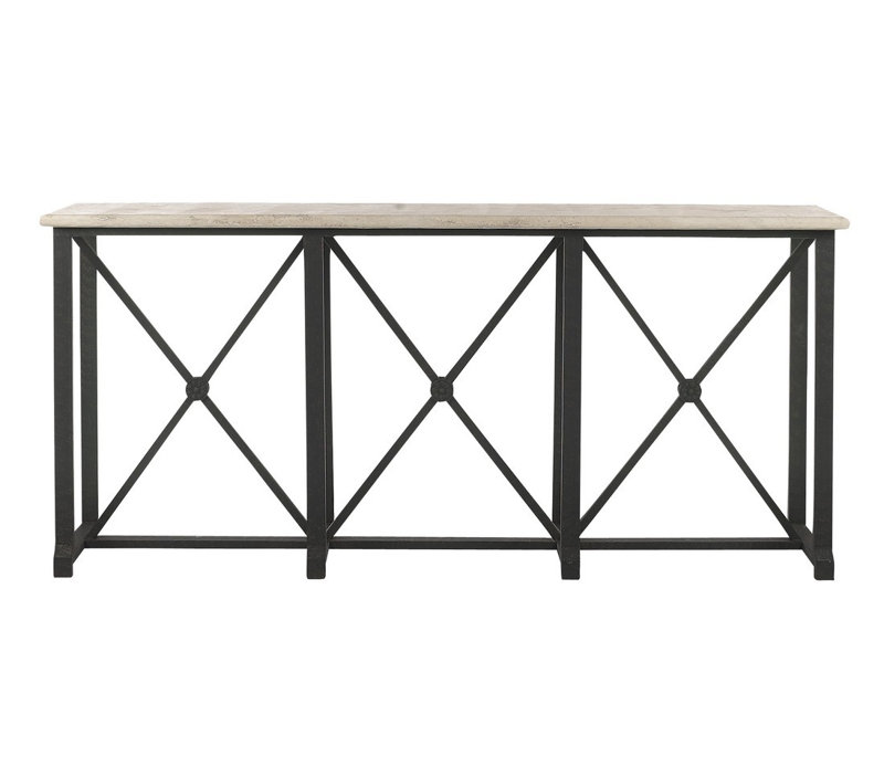 Metropolitan 84" Console Table, Lite Travertine