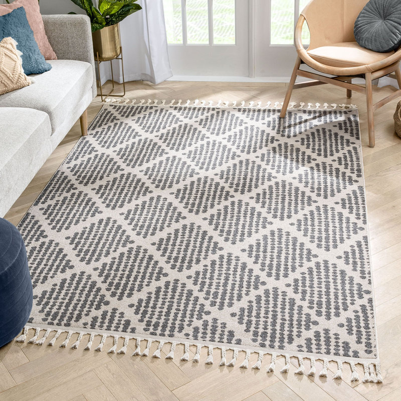 Loop-De-Loop Geometric Synthetic Area Rug, Rectangle 160 x 220cm