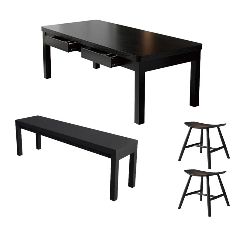 Solid wood multifunctional table set, 29.52"H x 70.86"L x 31.49"W