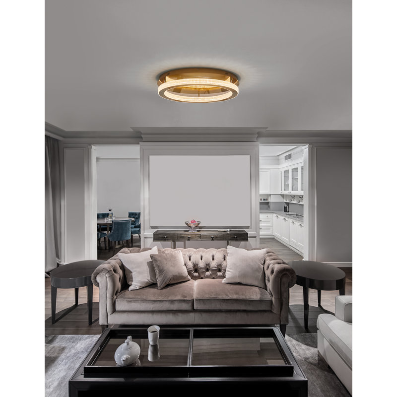 LED Flush Mount, 12cm H x 60cm W x 60cm D