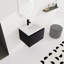 Meuble-lavabo mural 24 po avec lavabo en céramique et porte d'armoire à fermeture en douceur, ensemble KD