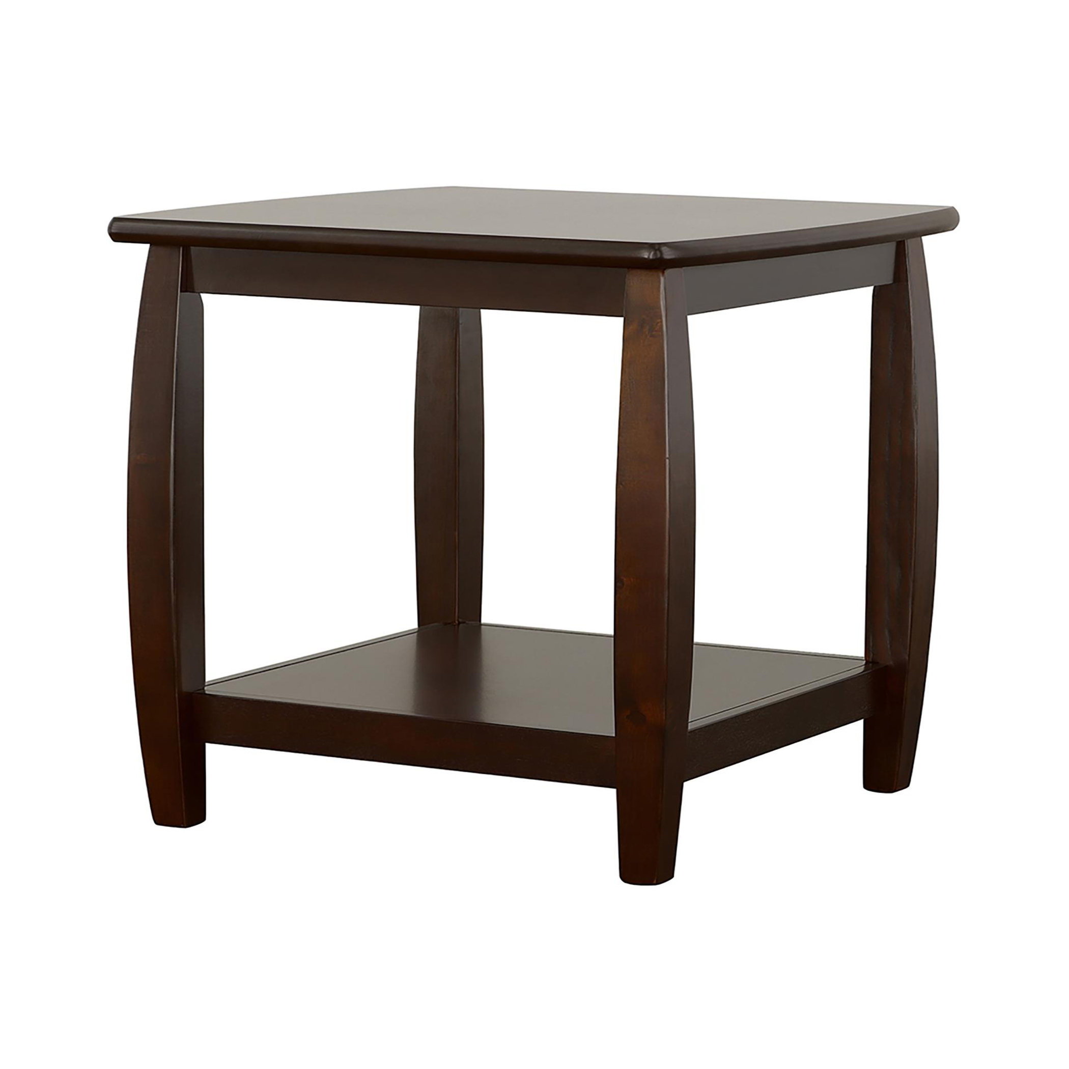 Jalanda Tall End Table with 2 USB Ports, 2 Power Outlets, and 2-Tier Storage Shelves 17 Stories Color: Dark Walnut