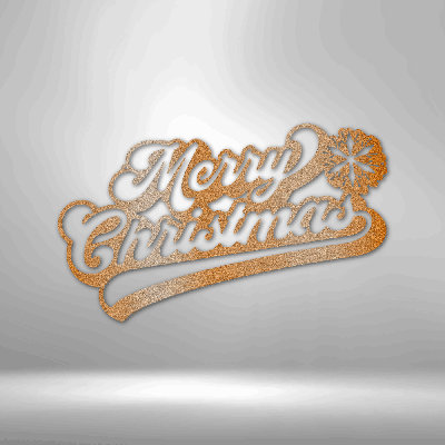 Décoration murale en métal découpée au laser Merry Christmas