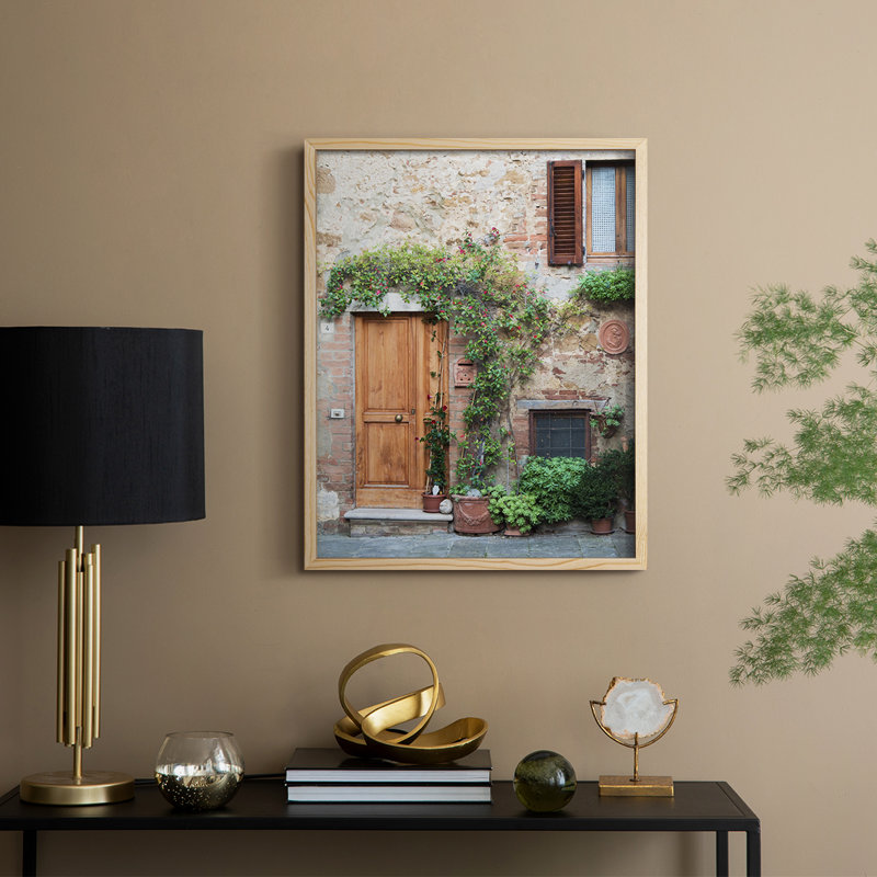 Reproduction encadrée d'entrée en bois massif Pienza, H 15 po x l 12 po