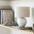 Ceramic Table Lamp with Linen Drum Shade-689099635