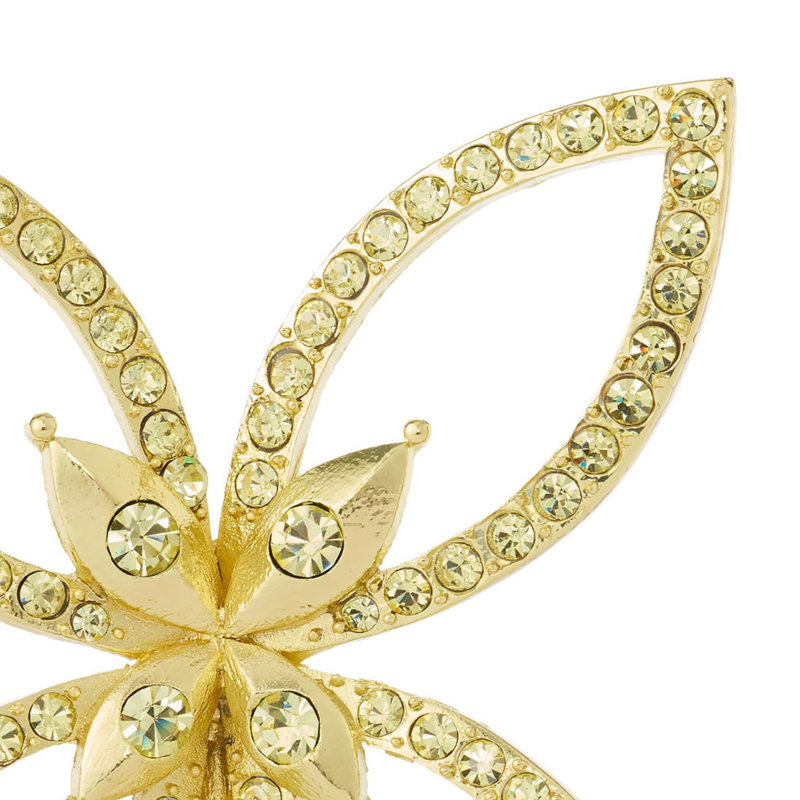 Gold Papillon Figurine with Crystals, Yellow