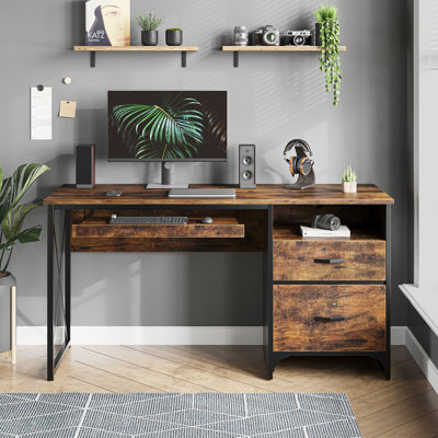 Station de travail d'ordinateur avec plateau pour clavier Labelle
