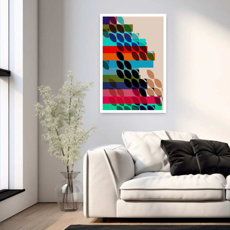 Art contemporain abstrait coloré, H 36 po x l 24 po