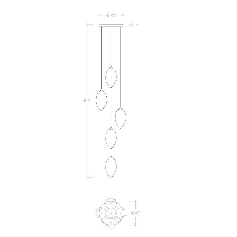 Mist 5 Pendant Lights, White
